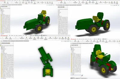 Минитрактор переломка - Чертежи, 3D Модели, Проекты, Строительные,  специальные и дорожные машины