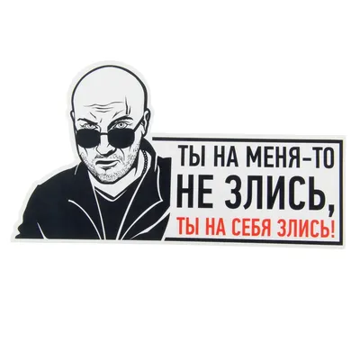 Наклейка на авто "Ты на меня-то не злись..."