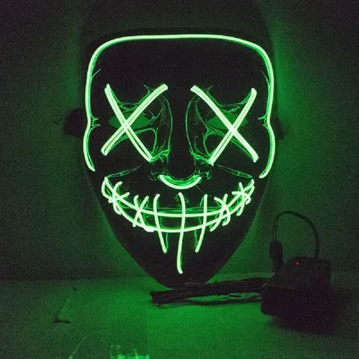 Новый Дизайн Led Mask Halloween Party Masque Маскарадные Маски Неоновые  Маски Светящиеся В Темноте Тушь Для Ресниц Маска Ужаса Светящаяся Маска  Чистка От 2 480 руб. | DHgate