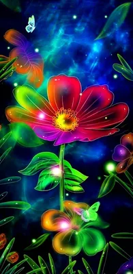 Неоновые цветы (62 фото) | Abstract art images, Neon flowers, Flower iphone  wallpaper