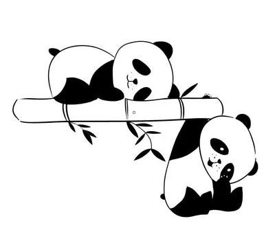 Няшный панды для срисовки картинка #611624 - Панда с цветами рисунок - 69  фото - скачать