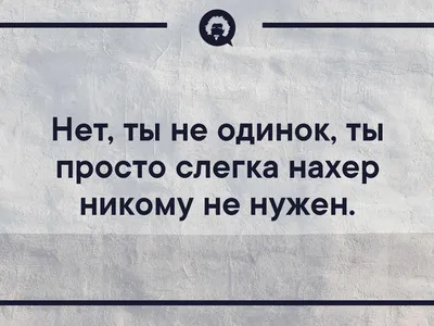 Нет, ты не одинок, ты просто слегка нахер никому не нужен. |  Интеллектуальный юмор | ВКонтакте