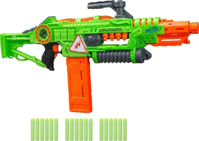 Nerf Zombie Strike Ghoulgrinder Blaster - Rotating 10-Dart Wheel, Includes  10 Darts - 