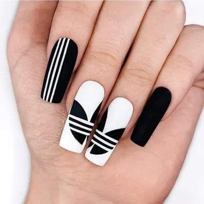 Adidas Nails | Adidas nails, Acrylic nails coffin pink, Acrylic nails  coffin short