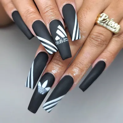 950 Likes, 16 Comments - Nails by Andy (@) on Instagram:  ““Impossible is nothing” - #adidas … | Дизайнерские ногти, Красивые ногти,  Длинные ногти