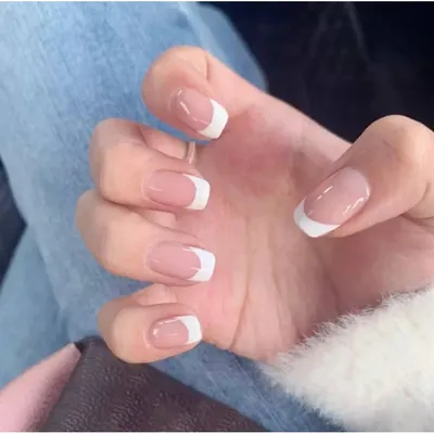 Накладные ногти Kitty Nail классический белый френч, форма квадрат, средний  размер, 24 шт - купити за найкращою ціною в Україні ➤ 