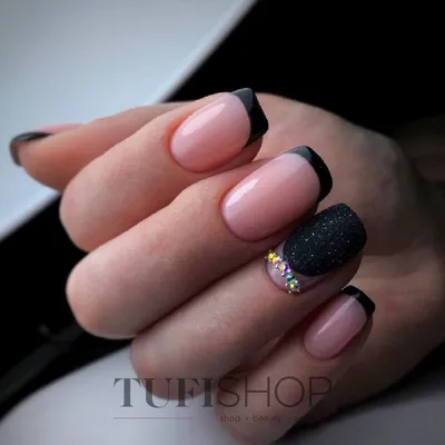 Накладные ногти с дизайном и клеем черный френч EasyNails 172368557 купить  за 280 ₽ в интернет-магазине Wildberries