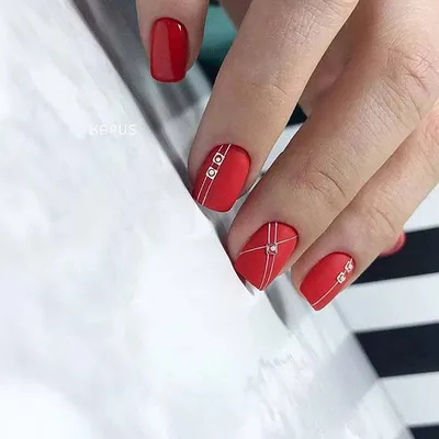 Красный маникюр на нарощенные ногти | Nail art, Nails, Red nails