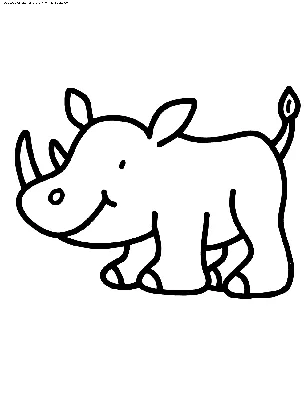 Раскраска носорог для детей | Премиум векторы