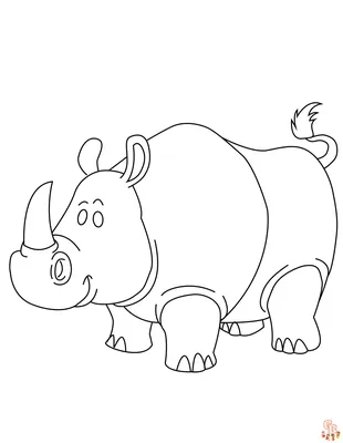 Раскраски носороги — для печати, бесплатно и легко для детей