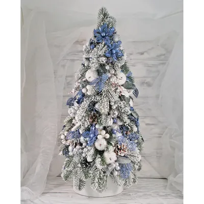 ᐉ Новогодняя елка с украшениями 68 см Голубой/Белый/Серебряный (4854415)