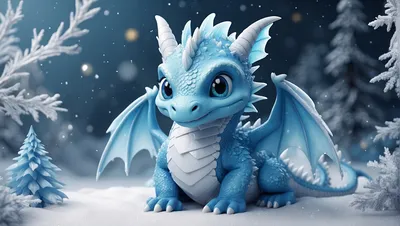 Иллюстрация новогодний дракон в стиле персонажи | 