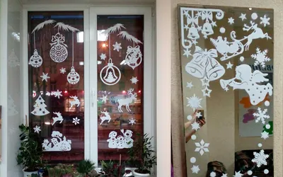 Сказочные и праздничные трафареты украшений на окна к Новому году. 300  шаблонов