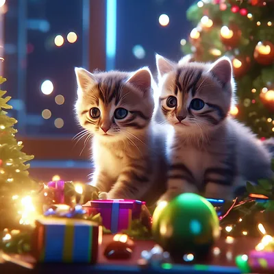 Новогодние коты | Christmas cats, Matching christmas pfp friends, Puppies  and kitties