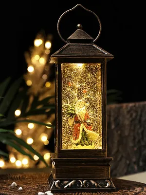 Новогодний музыкальный фонарь с подсветкой и USB Дед Мороз несёт ёлку оптом  из Китая