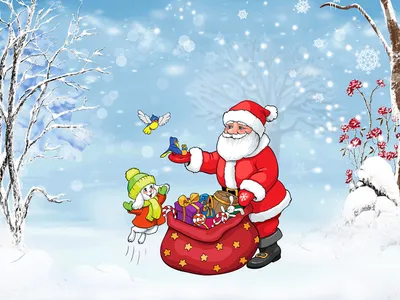 Картинки Новый год Санта-Клаус подарков 1600x1200