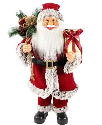 Фигура новогодняя Санта с лыжами 30 см купить, цена