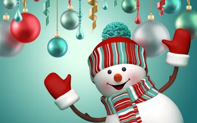 Картинка 3d новогодний снеговик » 3d картинки » Картинки 24 - скачать  картинки бесплатно