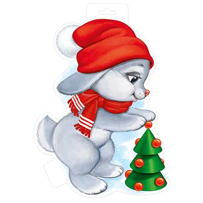 Холст «Новогодний заяц в красном свитере с леденцами», купить в  интернет-магазине в Москве, автор: Нина Новикова, цена: 2650 рублей,  