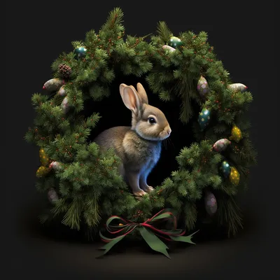 Новогодний кролик - Новый год - Раскраски антистресс