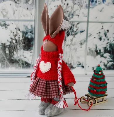 Christmas rabbit, and Christmas tree Новогодний кролик открытка,  иллюстрация, арт, karinrio | Художественные идеи, Новогодние открытки,  Открытки
