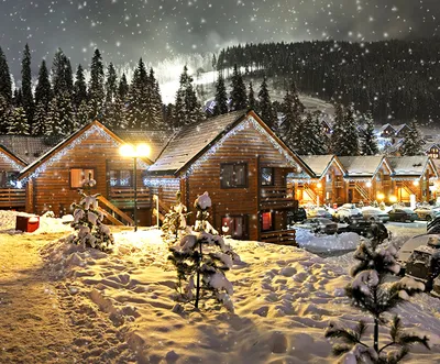 Фотография Новый год Зима Природа снегу Дома
