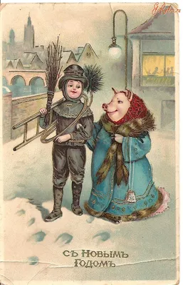 Ретро новогодние открытки в советском стиле | Волшебный мир иллюстраций |  Дзен