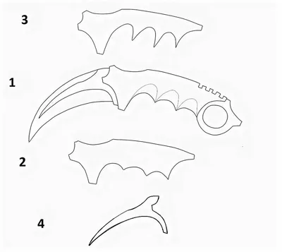 Чертеж ножа из КС ГО - Коготь - ПринтМания