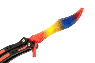 Деревянный нож бабочка КС ГО Азимов, Butterfly knife Azimov CS GO, детское  игрушечное оружие из дерева, балисонг, тренировочный складной нож,  необычный подарок для мальчика, сына, внука - купить с доставкой по выгодным