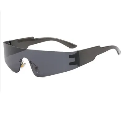 Купить SHAUNA модные цельные мужские солнцезащитные очки большого размера  без оправы, прозрачные очки с океаническими градиентными линзами, женские  роскошные солнцезащитные очки больших оттенков UV400 | Joom