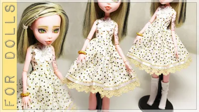 КАК СШИТЬ ПЛАТЬЕ И НОСОЧКИ ДЛЯ КУКЛЫ ♡ OOAK ДРАКУЛАУРА 3 ♡ FOR DOLLS -  YouTube