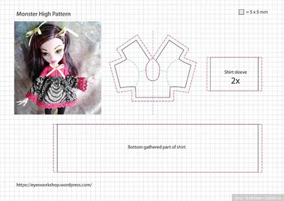 Платье для куклы Монстер Хай своими руками Monster High g3 - YouTube