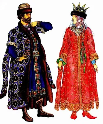 Ancient Russian costumes of Nobelmen | Русская мода, Средневековая одежда,  Историческая мода