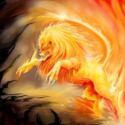 Картина “Огненный лев – 3” | PrintStorm