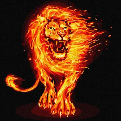 Арт "Огненный лев" — купить в интернет-магазине MyMoneyArt