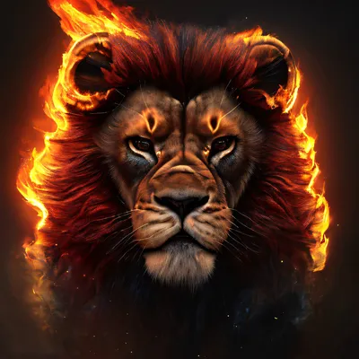 Картина “Огненный лев – 5” | PrintStorm