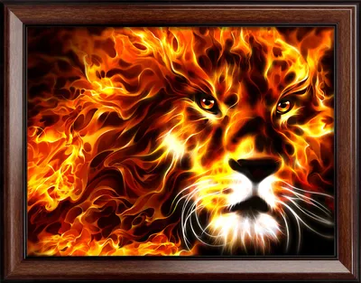 Алмазная живопись" АЖ-1851 "Огненный лев" 30 х 40 см купить за 1369,00 ₽ в  интернет-магазине Леонардо