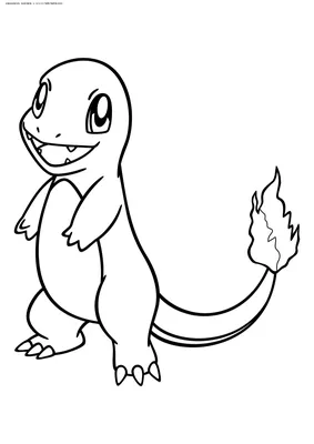 Раскраска Покемон Чармандер (Charmander) | Раскраски эволюция покемонов  (Pokemons Evolution free colouring pages)