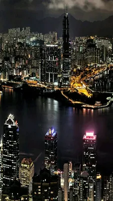 Огни ночного города | View wallpaper, City, City wallpaper