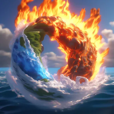Огонь вода земля воздух, pixar, …» — создано в Шедевруме