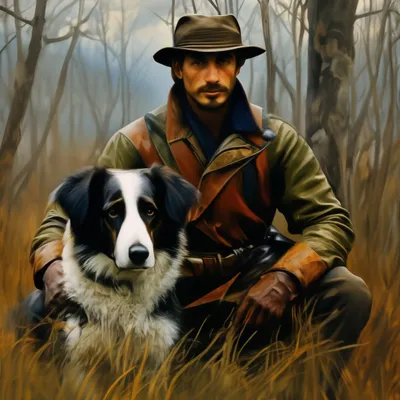 Охотник и собака» — создано в Шедевруме