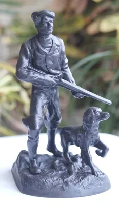 Статуэтка охотника с собакой. Касли, 1978 год / Kasli Hunter with Dog -  купить на Mosantique