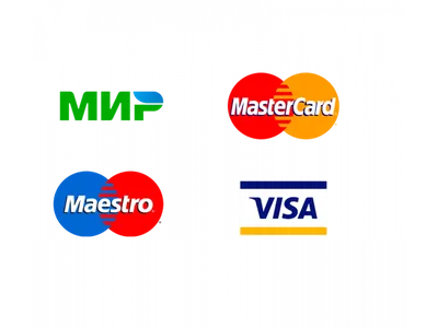 Оплата с помощью карт МИР, VISA, MasterCard, Maestro, JCB