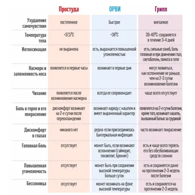 ОРВИ и ОРЗ: симптомы и лечение, разница признаков, препараты