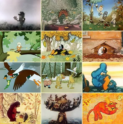 Арты герои мультфильмов осенью (48 фото) » Картинки, раскраски и трафареты  для всех - 