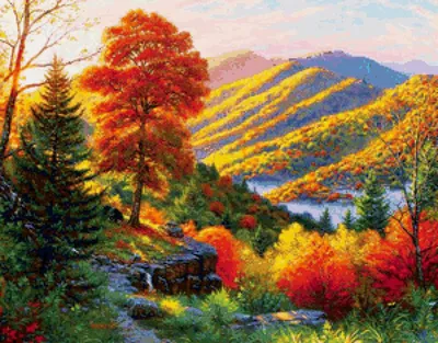 Картина Картина маслом "Осень в горах N2" 60x90 AR191012 купить в Москве