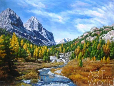 Осень в горах» картина Фёдорова Владимира маслом на холсте — купить на  