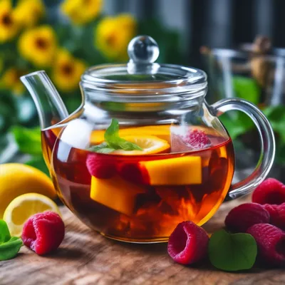 Осенний чай с малиной, мёдом, …» — создано в Шедевруме