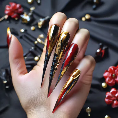 Однотонные черные острые дизайнерские накладные ногти длинные матовые  тонкие искусственные накладные ногти с полным покрытием для женского салона  дома | AliExpress