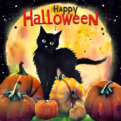 Хэллоуин Черный Кот Открытка - Бесплатное изображение на Pixabay - Pixabay